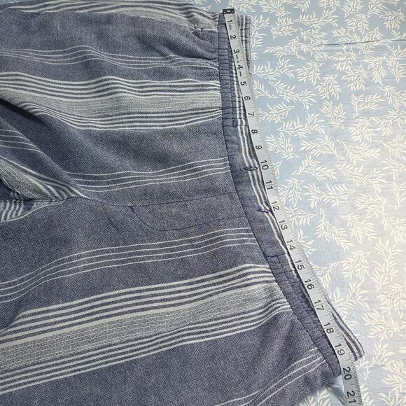 Old Navy Womens Sz 2X Plus Blue/White Linen Blend Stripe Pockets Ankle Pants - Picture 9 of 12